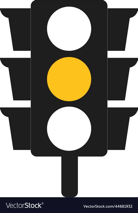 Yellow traffic light icon signal Royalty Free Vector Image