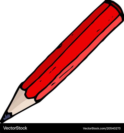 Red pencil hand drawn sketch Royalty Free Vector Image