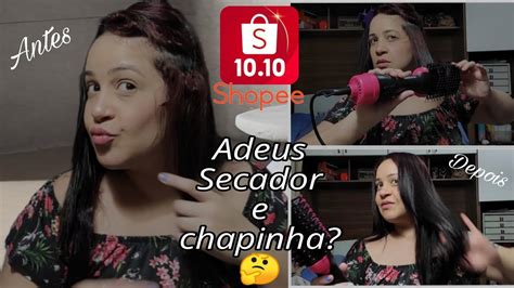 Testei A ESCOVA SECADORA ONE STEP Da SHOPEE By Natty Carla Adeus