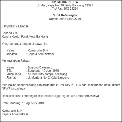 Contoh Surat Pernyataan Tidak Terikat Dengan Instansi Lain Surat Lamaran Kerja Desain Contoh