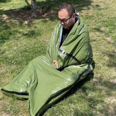 Emergency Sleeping Bag Survival Thermal Bivvy Sack Use As Emergency