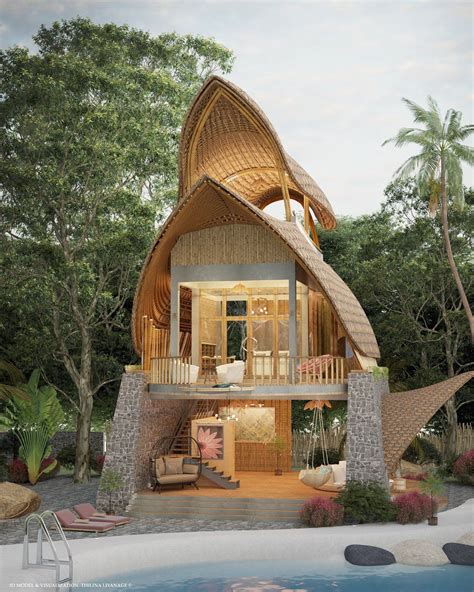 This rock and bamboo beach cabin gives us some serious glamping goals ...