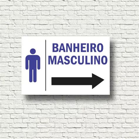 Placa Sinaliza O Banheiro Wc Masculino Seta Direita Mercadolivre