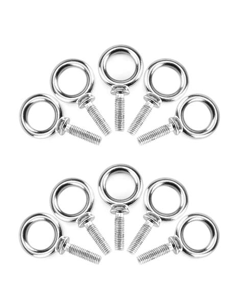 QWORK Eye Bolt 10 Pack 3 8 X 1 1 4 UNC Marine Grade Stainless Steel