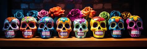 Premium AI Image | Day of the dead skulls dia de los muertos day