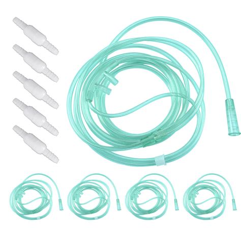 Premium Adult Nasal Cannula Oxygen Tubing Kit 7ft Length Swivel Connector And Comfortable Green