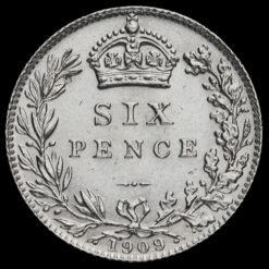 Edward Vii Silver Sixpence Scarce A Unc