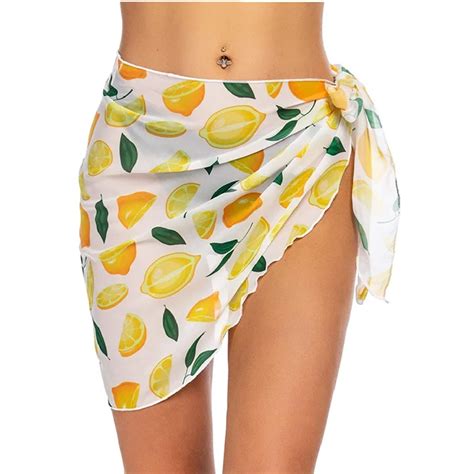 Amazon Independent Station Hot Sale Women S Short Sarong Beach Towel Wrap Transparent Bikini