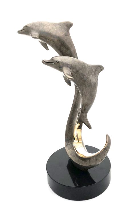 Bronze Delfin Skulptur Für immer und ewig Etsy de