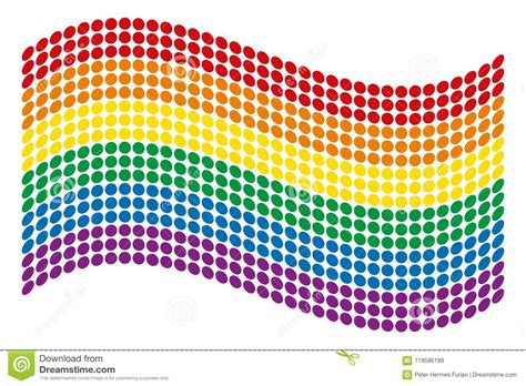 Dotted Waving Gay Pride Flag Of The LGBT Movement Stock Vector