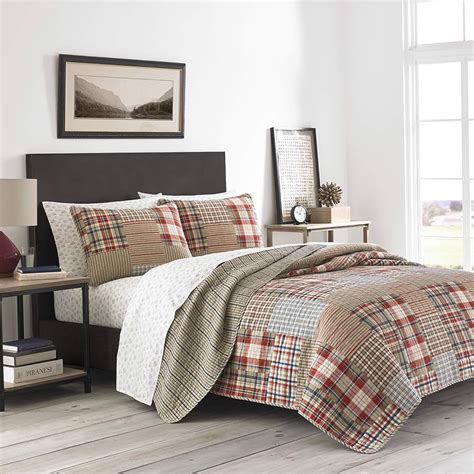 【カテゴリー】 送料無料eddie Bauer King Quilt Set Cotton Reversible Bedding With Matching Shams Home