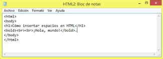 Cómo insertar espacios en HTML