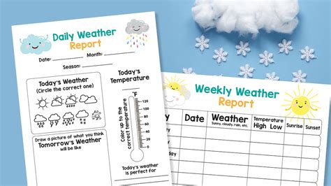 Daily And Weekly Weather Report Worksheets To Help Kids Learn About Weather