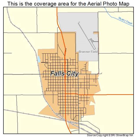 Aerial Photography Map of Falls City, NE Nebraska