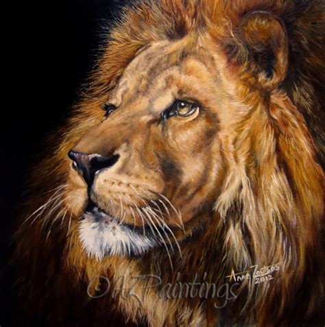 AZPAINTINGS : HRH - original oil lion painting