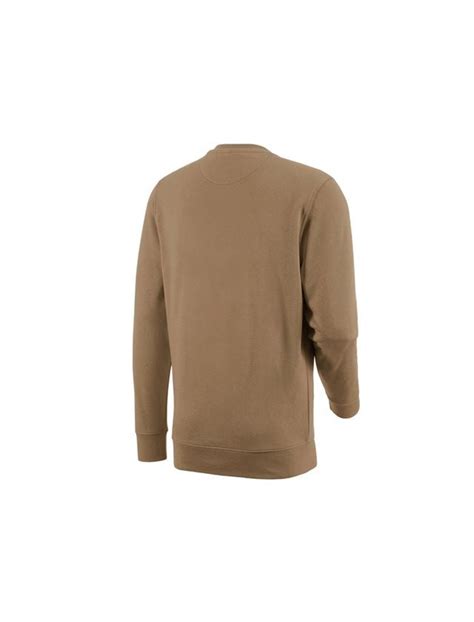 E S Sweatshirt Poly Cotton Khaki Strauss