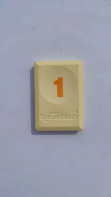 TUILE CHIFFRE 1 un orange pièce Rummikub Le rami des chiffres 1996