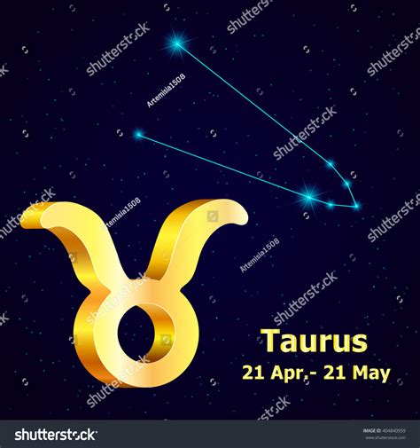 Sign Of The Zodiac Taurus Is The Starry Sky Vector Illustration