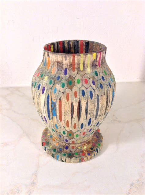 Wood Turned Colored Pencil Vase Wood Colored Pencils Ansbach Artisans Lathe Projects Wood