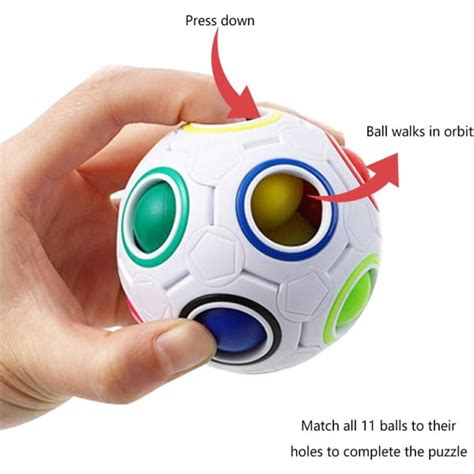 Magic Rainbow Ball Fidget Ball Speed Cube Puzzle Ball Cube Brain