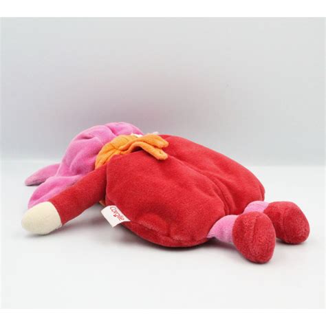 Doudou Poup E Lutin Grenadine Rouge Orange Rose Fleurs Corolle