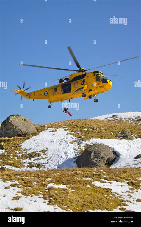 Raf Sea King Mountain Rescue Helicopter Stock Photo Alamy