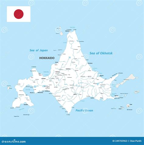 Hokkaido Map. Map of Japan Prefecture Stock Vector - Illustration of