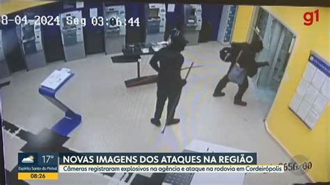 Vídeo Novas Imagens Mostram Ação De Criminosos Dentro De Banco E Em