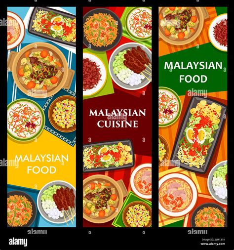 Malaysian Cuisine Banners Asian Food And Restaurant Lunch And Dinner