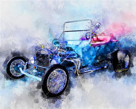 23 Model T Hot Rod Watercolour Illustration Photograph By Chas Sinklier Fine Art America