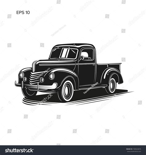 Old Farmer Pickup Truck Vector Illustration Stock Vector (Royalty Free ...