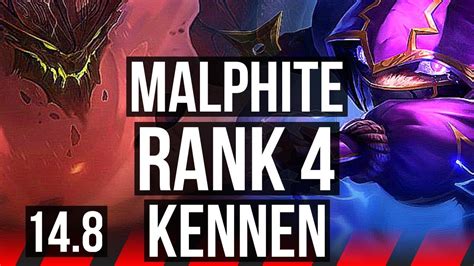 MALPHITE Vs KENNEN TOP Rank 4 9 1 3 Legendary KR Challenger