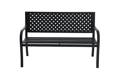 Mainstays Outdoor Durable Steel Bench Black Steel