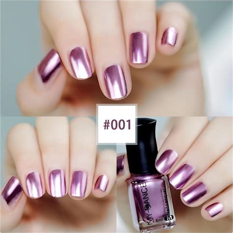 18 Colors 6ml Chrome Nail Polish，metallic Mirror Effect