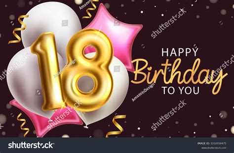 Birthday 18th Vector Background Design Happy Stock Vector Royalty Free