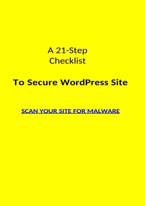 Pdf An Ultimate Wordpress Security Checklist