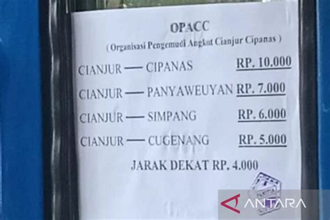 Dishub Cianjur Belum Sesuaikan Tarif Baru Angkutan Umum ANTARA News