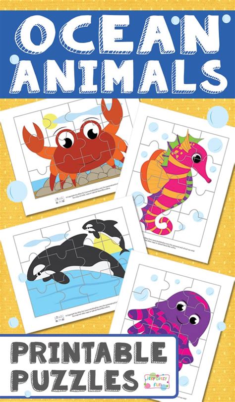 Ocean Animals Printable Puzzles for Kids | Ocean activities preschool, Ocean animals preschool ...