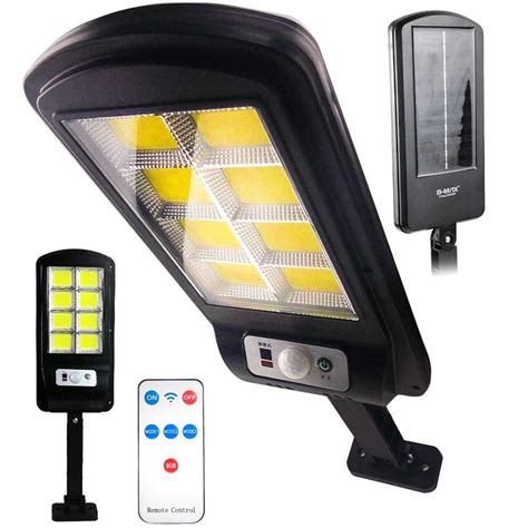 100W Luminária Led Solar Poste Rua Parede Sensor Sem Fio BMAX