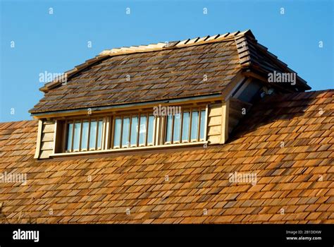 Natural Wooden Roof Tiles Stock Photo - Alamy