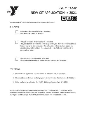 Fillable Online Rye Y Camp New Cit Application Fax Email Print