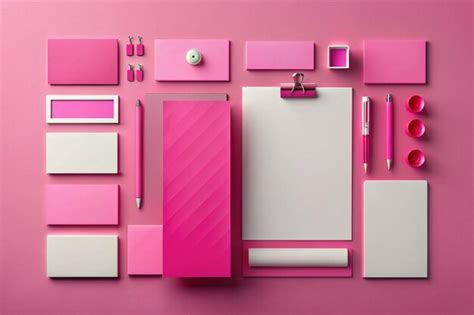 A Pink Shelf With A Pink Shelf And A Set Of Pink Items Premium Ai
