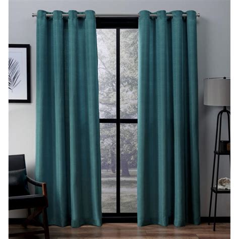 Virenze 54 In W X 84 In L Faux Silk Grommet Top Curtain Panel In Teal 2 Panels Eh8095 02 2