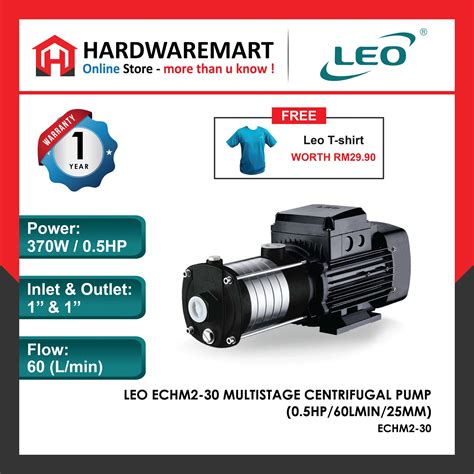 Leo Echm2 30 Multistage Centrifugal Pump Without Press Control 05hp