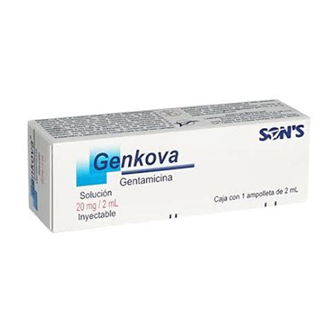 Gentamicina 20 Mg2 Ml Inyectables Con 1genkova