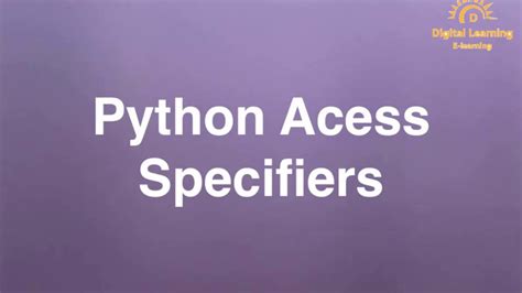 59 Python Access Specifiers Online Training Download App From Below Link Youtube