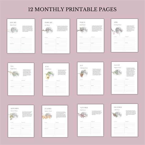 Monthly Moon Printable Celtic Full Moon Printable Moon Phase Chart