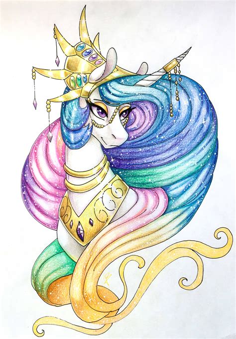 Princess Celestia Drawn By Dragonademetal Bronibooru