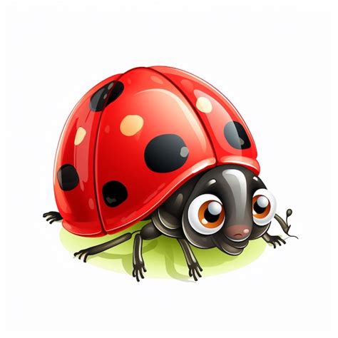 Premium Ai Image Cartoon Ladybug With Big Eyes And A Black Body And