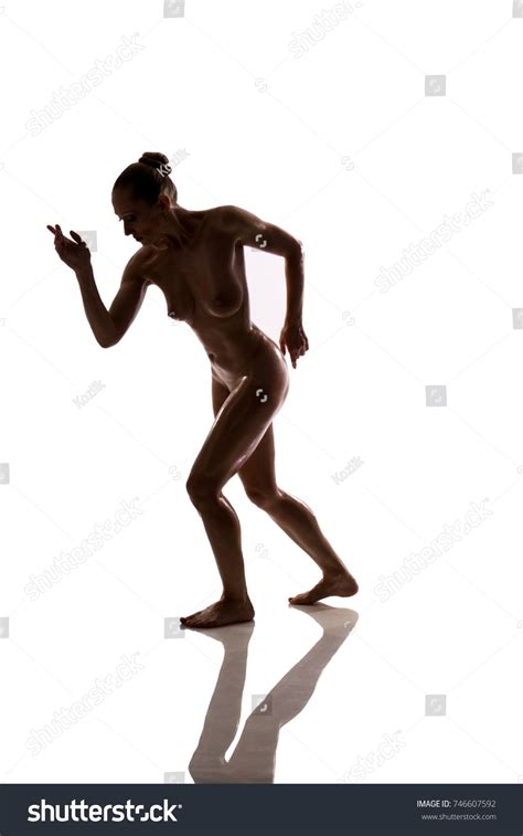 Naked Woman Posing Against White Background Stock Photo Shutterstock